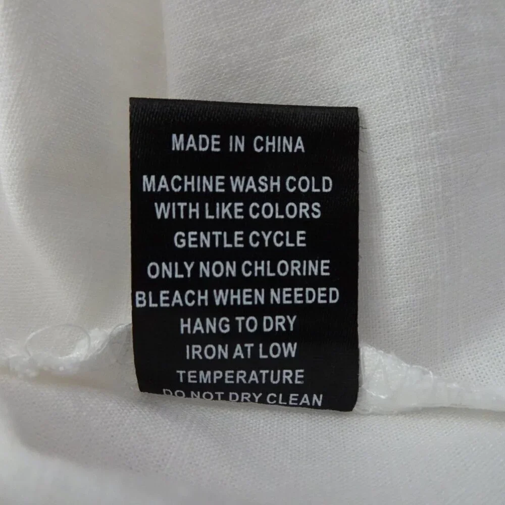 Calessa Embroidered Tunic Top Women's Size M White Blue Loose Fit Boho Peasant - Picture 11 of 11